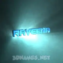 raveena in Light Shine style - 3D name wallpaper