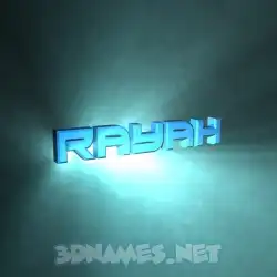 rayah in Light Shine style - 3D name wallpaper