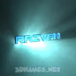 razvan in Light Shine style - 3D name wallpaper