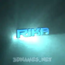 rika in Light Shine style - 3D name wallpaper