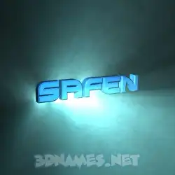 safen in Light Shine style - 3D name wallpaper