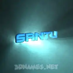 santu in Light Shine style - 3D name wallpaper