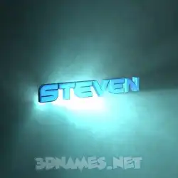 steven in Light Shine style - 3D name wallpaper