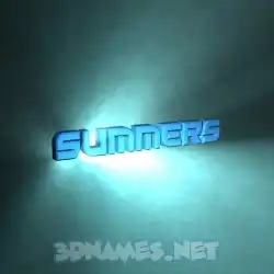 summers in Light Shine style - 3D name wallpaper