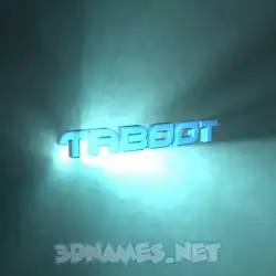 taboot in Light Shine style - 3D name wallpaper