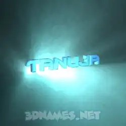 tanuja in Light Shine style - 3D name wallpaper