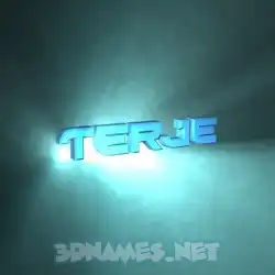 terje in Light Shine style - 3D name wallpaper