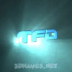 tfd in Light Shine style - 3D name wallpaper