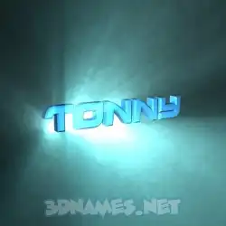 tonny in Light Shine style - 3D name wallpaper