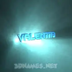 valentia in Light Shine style - 3D name wallpaper