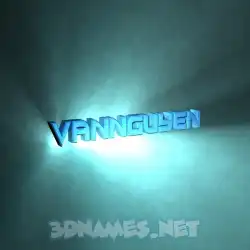 vannguyen in Light Shine style - 3D name wallpaper