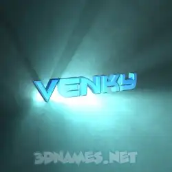 venky in Light Shine style - 3D name wallpaper