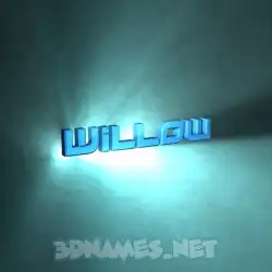 willow in Light Shine style - 3D name wallpaper