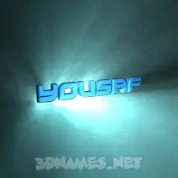 yousaf in Light Shine style - 3D name wallpaper