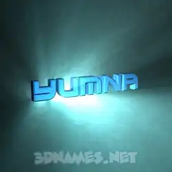 yumna in Light Shine style - 3D name wallpaper