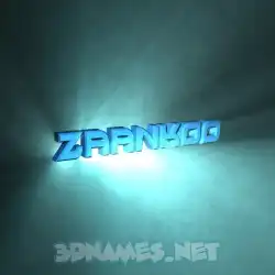 zaankoo in Light Shine style - 3D name wallpaper