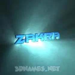 zakra in Light Shine style - 3D name wallpaper