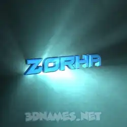 zorha in Light Shine style - 3D name wallpaper