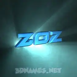 zoz in Light Shine style - 3D name wallpaper