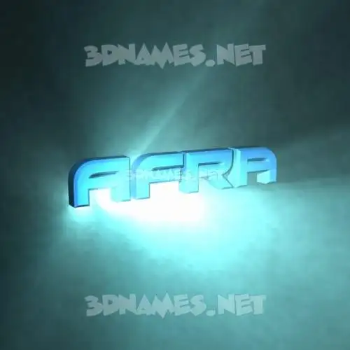 afra in Light Shine style - 3D name wallpaper