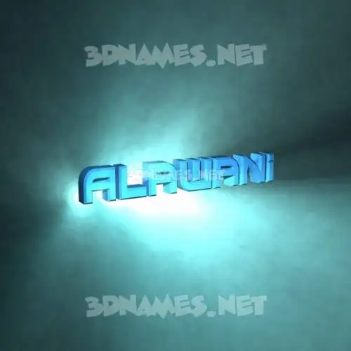 alawani in Light Shine style - 3D name wallpaper