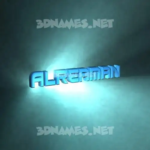 alreaman in Light Shine style - 3D name wallpaper
