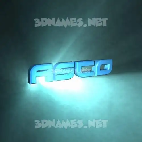 asco in Light Shine style - 3D name wallpaper