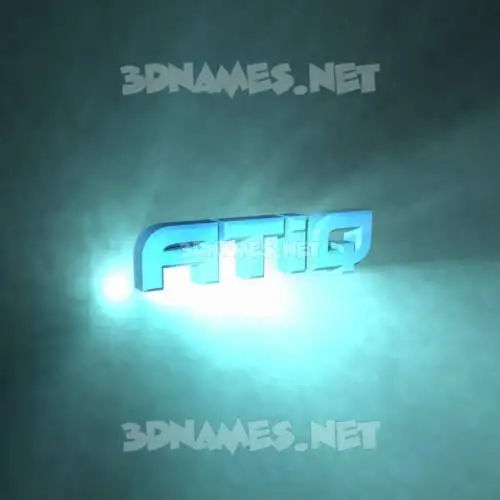 atiq in Light Shine style - 3D name wallpaper