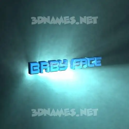 baby face in Light Shine style - 3D name wallpaper baby face in Light Shine style - 3D name wallpaper