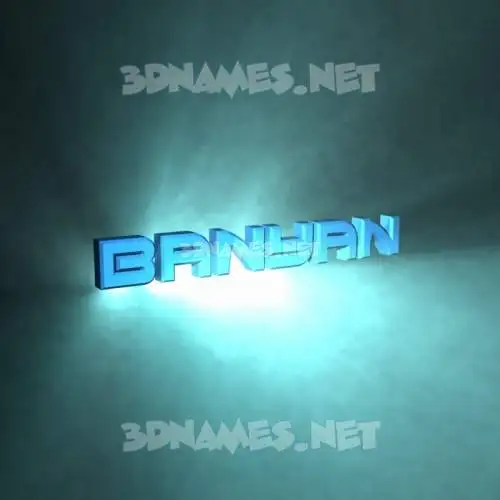 banyan in Light Shine style - 3D name wallpaper