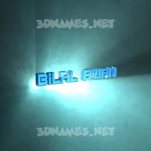 bilal awan in Light Shine style - 3D name wallpaper