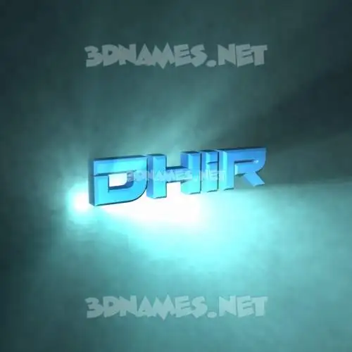 dhir in Light Shine style - 3D name wallpaper