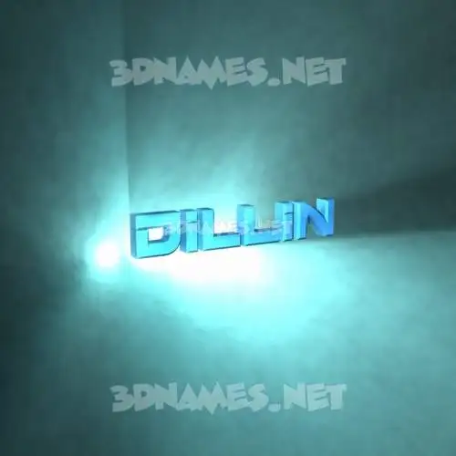 dillin in Light Shine style - 3D name wallpaper