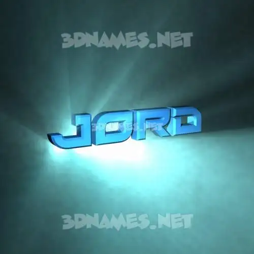 jord in Light Shine style - 3D name wallpaper