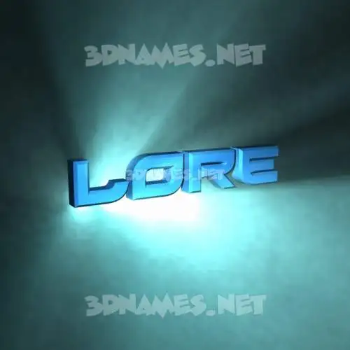 lore in Light Shine style - 3D name wallpaper