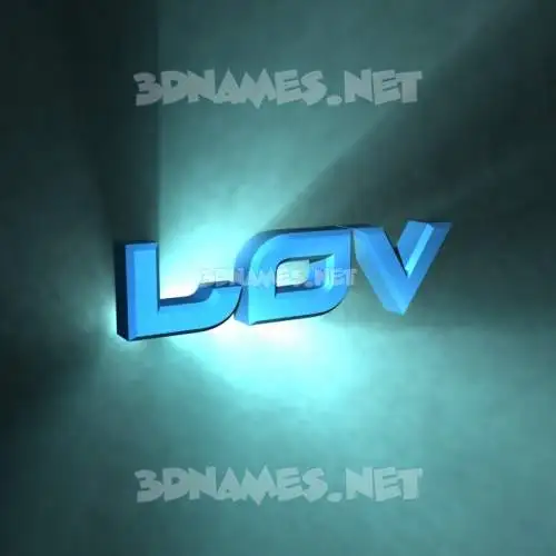 lov in Light Shine style - 3D name wallpaper