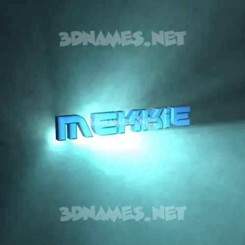 mekkie in Light Shine style - 3D name wallpaper