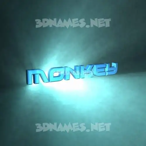 monkey in Light Shine style - 3D name wallpaper