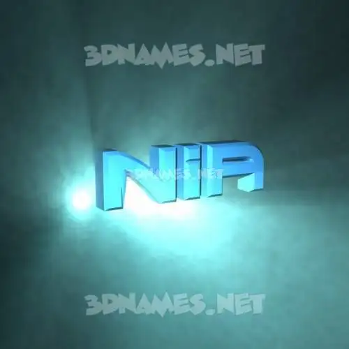 nia in Light Shine style - 3D name wallpaper