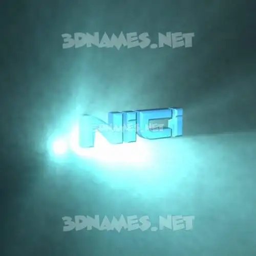 nici in Light Shine style - 3D name wallpaper