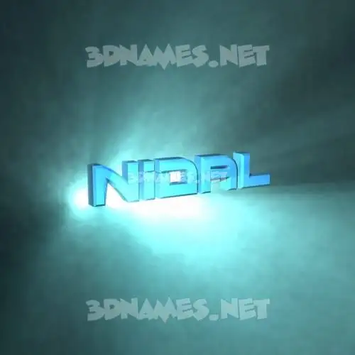 nidal in Light Shine style - 3D name wallpaper