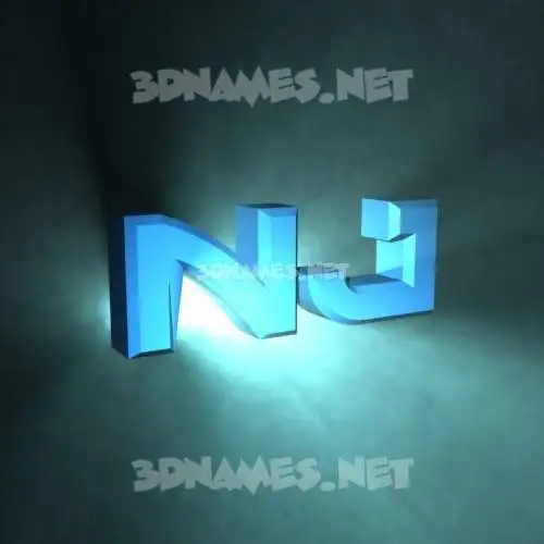 nj in Light Shine style - 3D name wallpaper