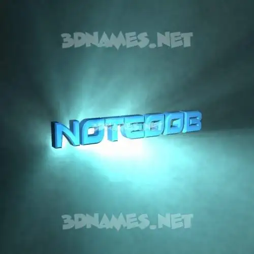 noteoob in Light Shine style - 3D name wallpaper