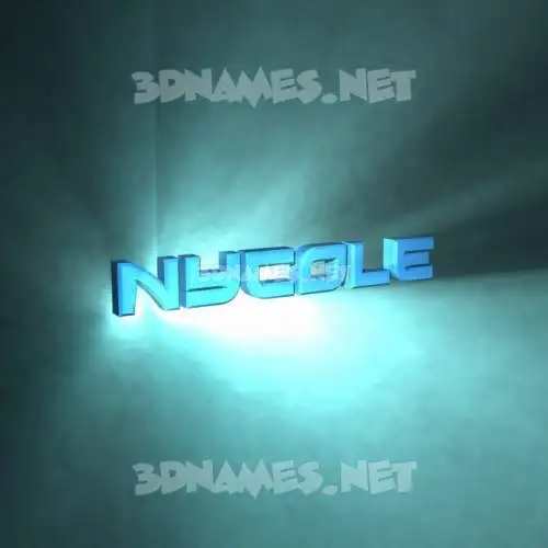 nycole in Light Shine style - 3D name wallpaper