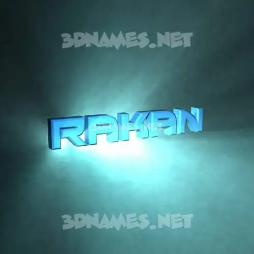 rakan in Light Shine style - 3D name wallpaper