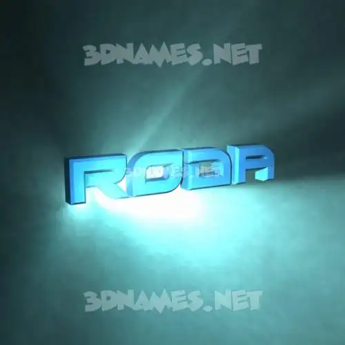 roda in Light Shine style - 3D name wallpaper roda in Light Shine style - 3D name wallpaper