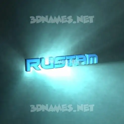 rustam in Light Shine style - 3D name wallpaper