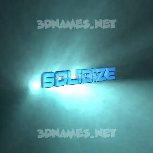 solidize in Light Shine style - 3D name wallpaper