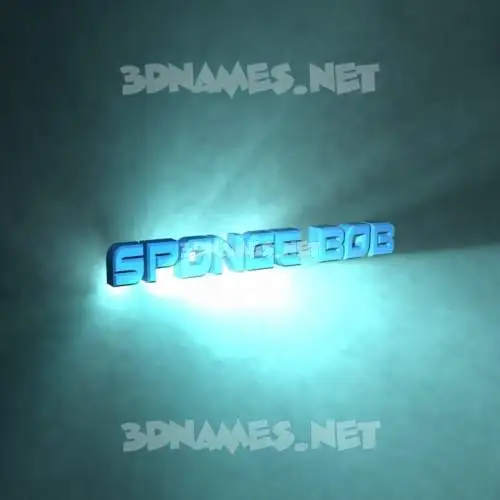 sponge bob in Light Shine style - 3D name wallpaper