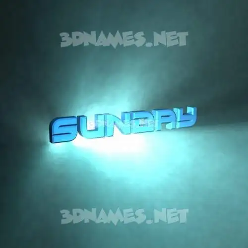 sunday in Light Shine style - 3D name wallpaper